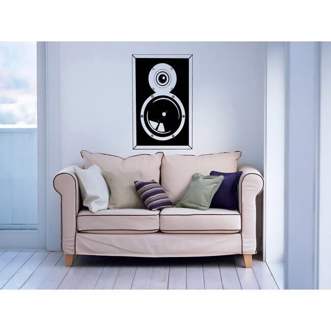 Large Speaker Black Front Musical Vinyl Wall Decal Black Medium