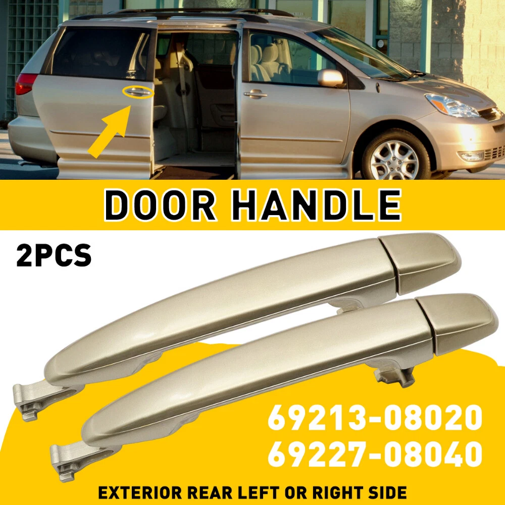 Pair For Toyota Sienna 2004-2010 Rear LH RH Sliding Gold Door Handle 6921308020