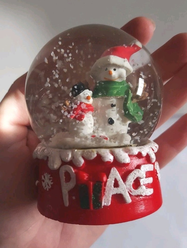 Red Snowman Snow Globe - Festive Christmas Holiday Decor for Peaceful Cheer  
