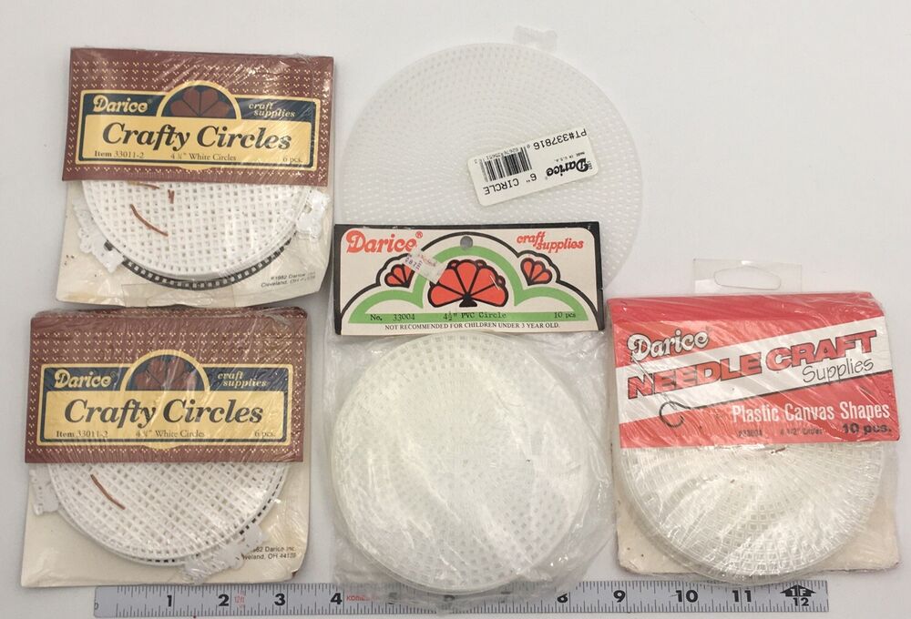 4 Darice Plastic Canvas Circles Blanks Needlework Supplies 4.5 “ 4 1/4” Craft