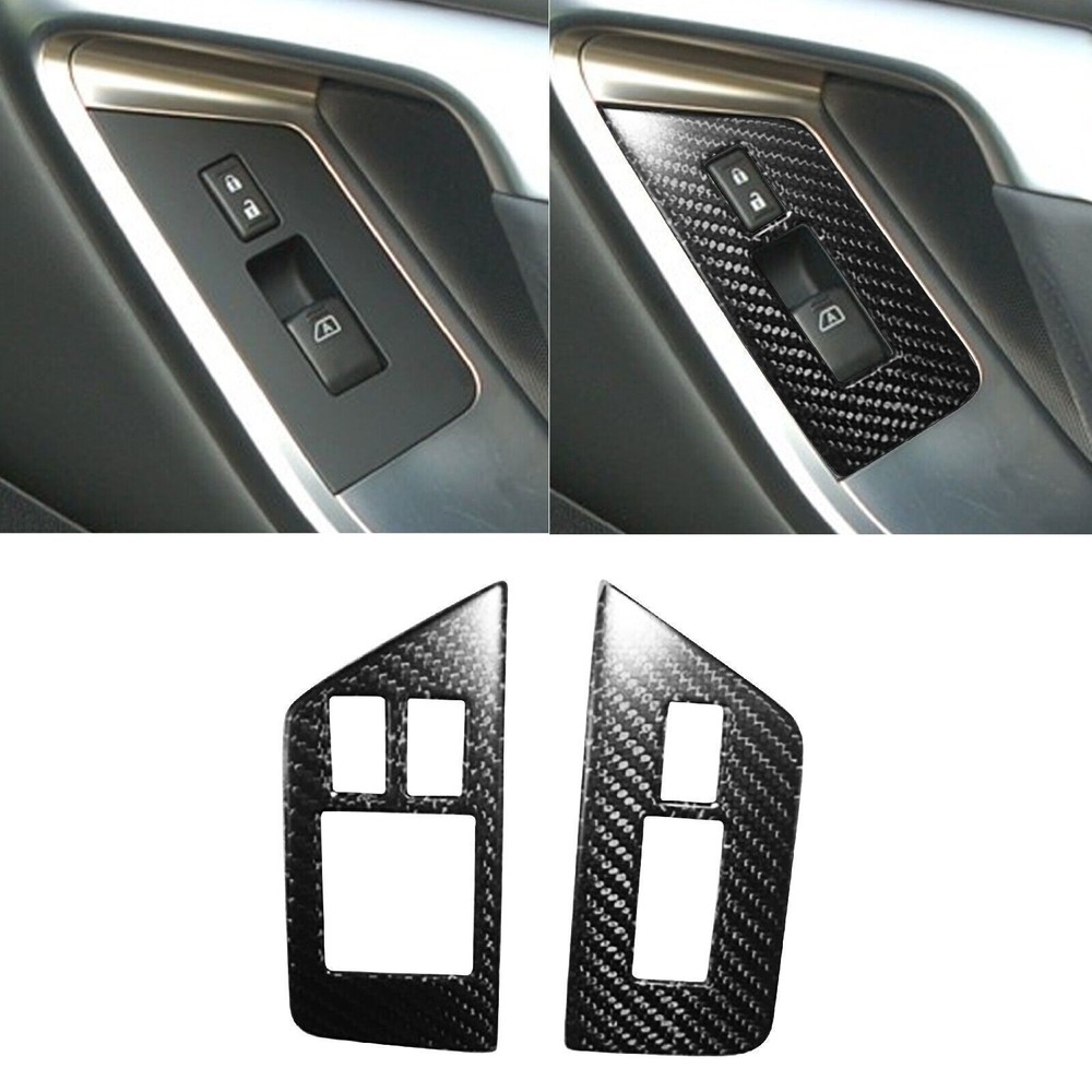 For Nissan GTR R35 2009-2016 Real Carbon Fiber Window Lock Lift Panel Trim Frame