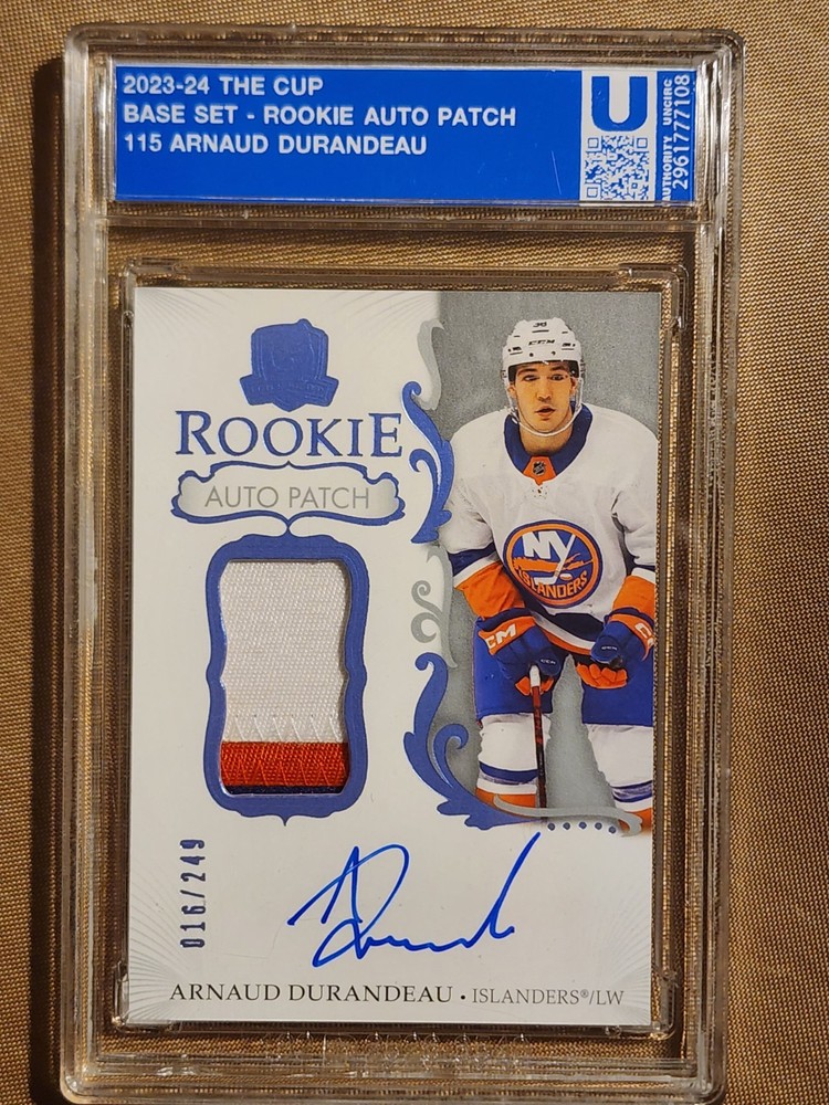 ARNAUD DURANDEAU 2023-24 The Cup ROOKIE AUTO PATCH /249 RPA New York Islanders Hockey Card