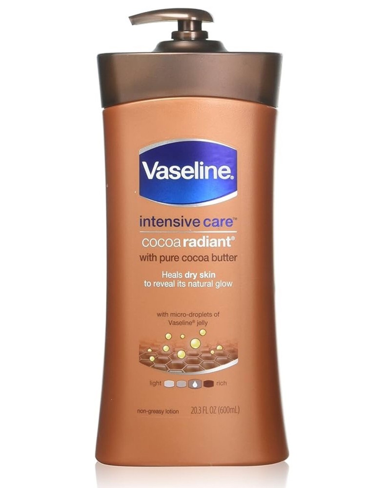 Vaseline Cocoa Butter Radiant Lotion 600ml Deep Hydration for Glowing Skin 1 Pack