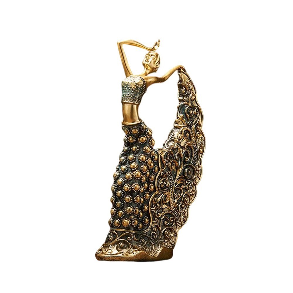 Figurine Modern Art Home Decor Peacock Dancer Statue Stylish Design Vintage