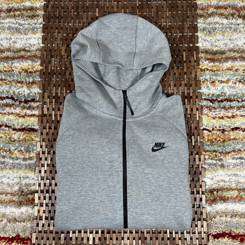 Nike Tech Fleece Hoodie Hoody Full Zip Grey Black Men’s Size Large L