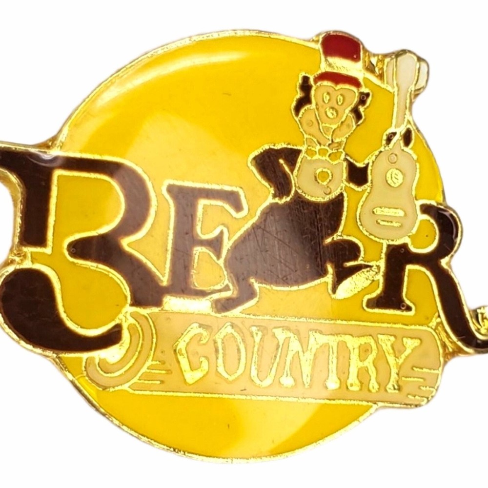 Vintage Disney Bear Country Pin Henry Guitar 1980s