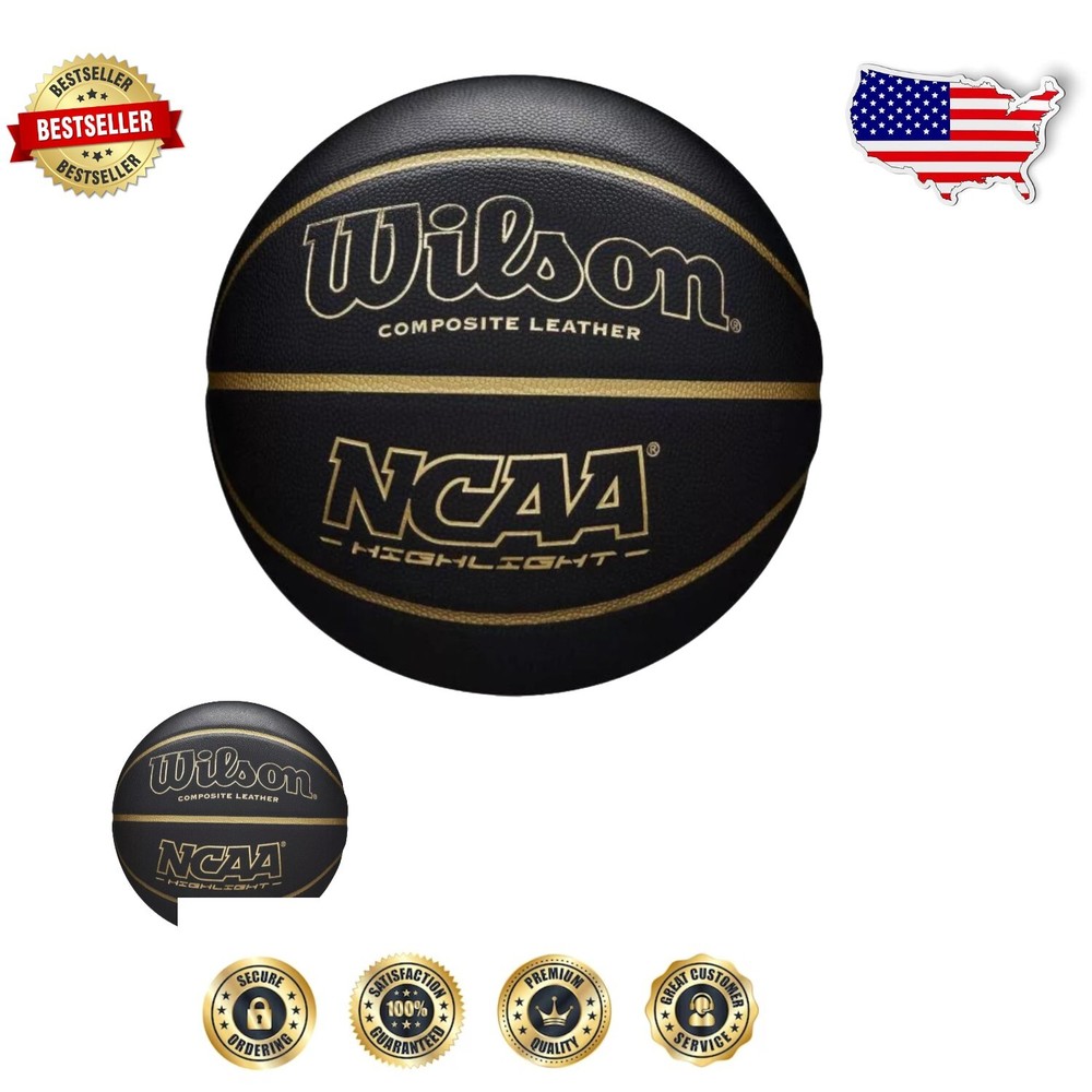 Official NCAA Replica Game Basketball in Black & Gold - Size 7, Durable Design