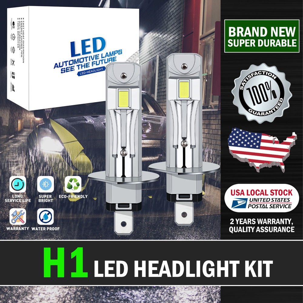 MODIGT H1 Super White 6000K LED Headlight Bulbs 22000LM High Low Beam Combo Set of 2