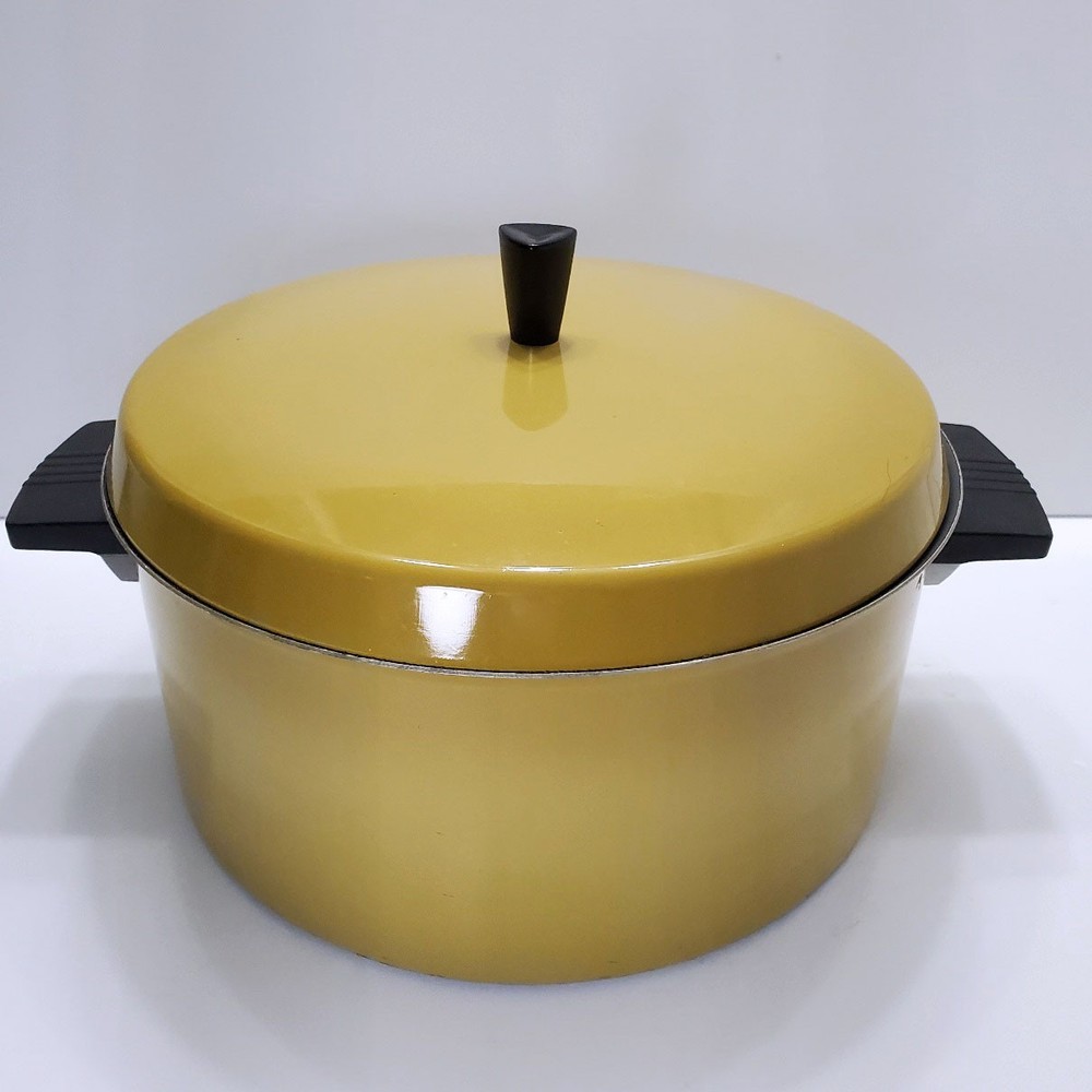 Foley Dutch Oven Pot & Lid Golden Yellow MCM 5 QT Made in USA Aluminum