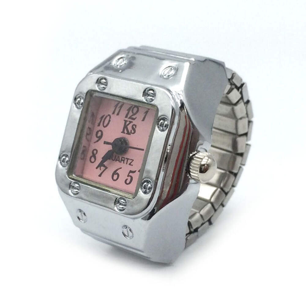 Couple's Mini Alloy Silver Shell Finger Watch - Stylish Japanese Design for Men