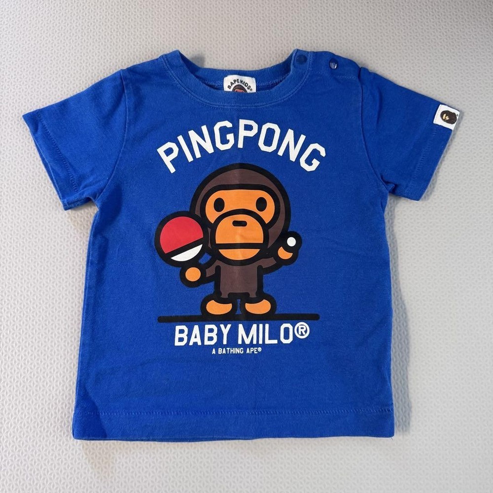Bapekids Abasing Ape Graphic T-Shirt for Kids Size 80