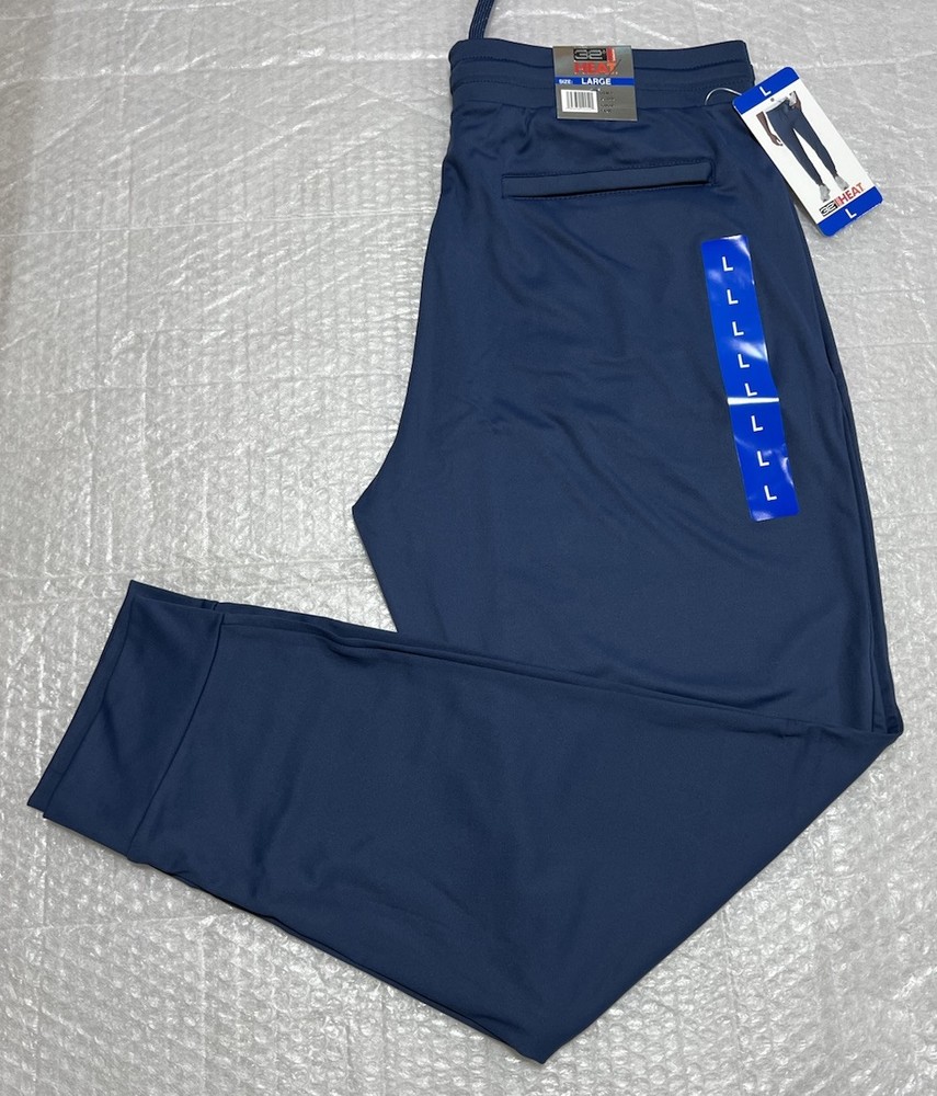 32 Degrees Men's Heat Soft Tech Jogger Cuffed Sweatpants - Blue, Size Large, New