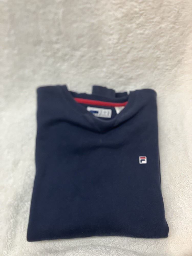 Vintage FILA Sweatshirt Mens Size L pullover Navy Blue crewneck sweatwer 90s