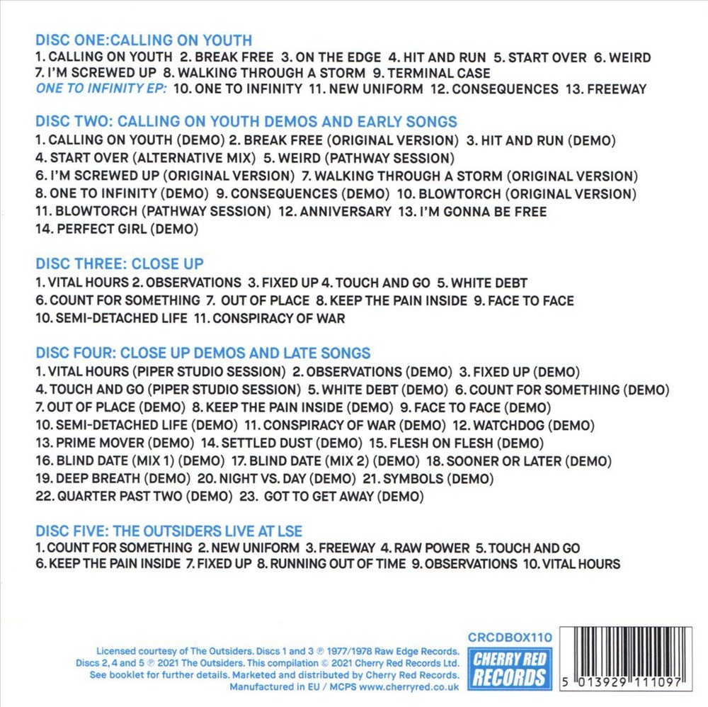The Outsiders Count for Something: Albums, Demos, Live & Unreleased 1976-1978 NE