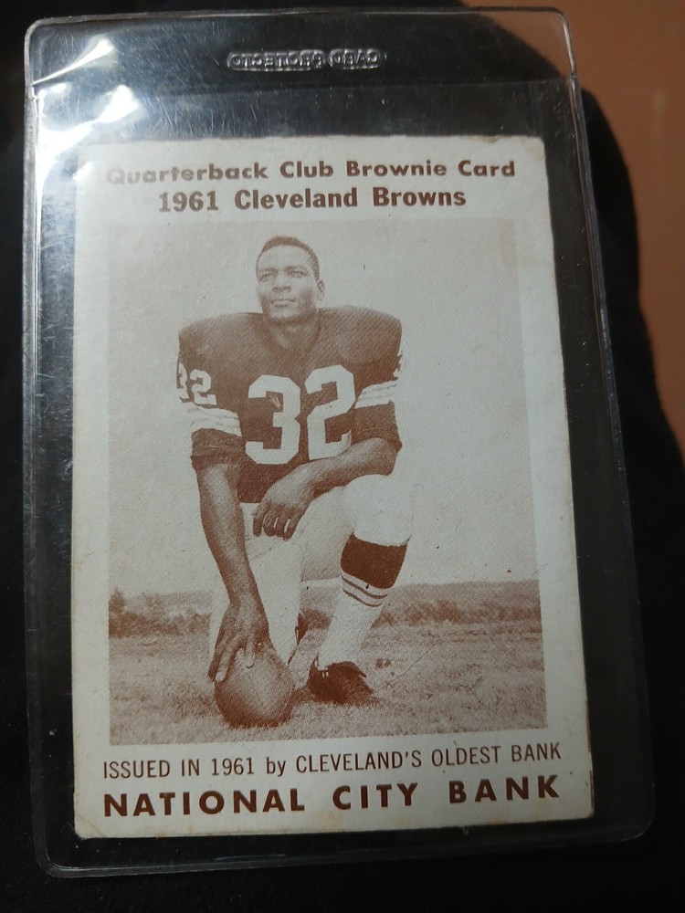1961 National City Bank Quarterback Club Brownie Card Cleveland Browns Jim Brown