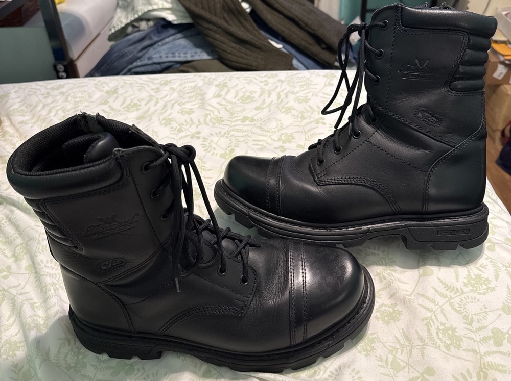 Thorogood GenFlex2 Mens 8 Inch Tactical Jump Boots Black Leather Size 11.5