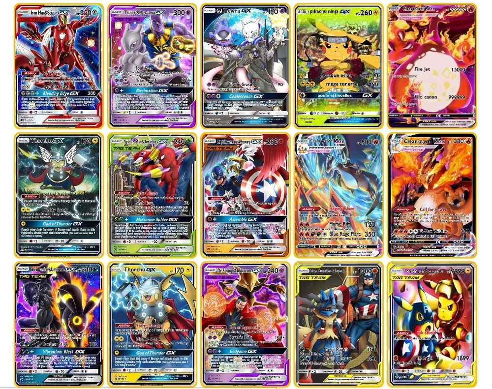 Charizard Pikachu Superhero Metal Collectible Pokemon Card Gift Display