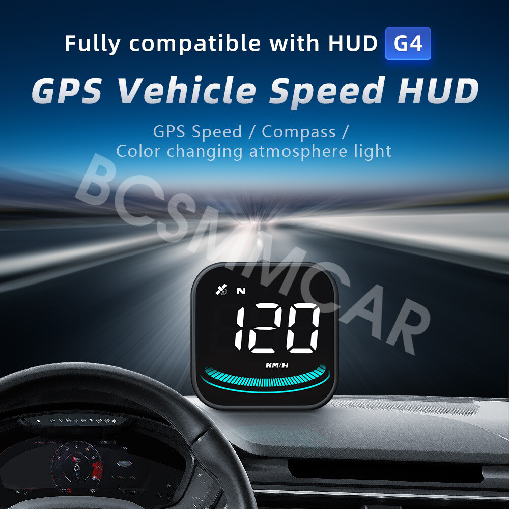 Digital GPS Speedometer HUD with Overspeed Alarm & Compass for Cars