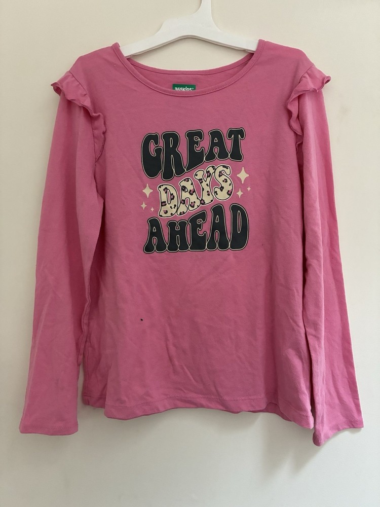 Garanimals Kids Girls Great Days Ahead Cotton Ruffle Long Sleeve Shirt Pink 10