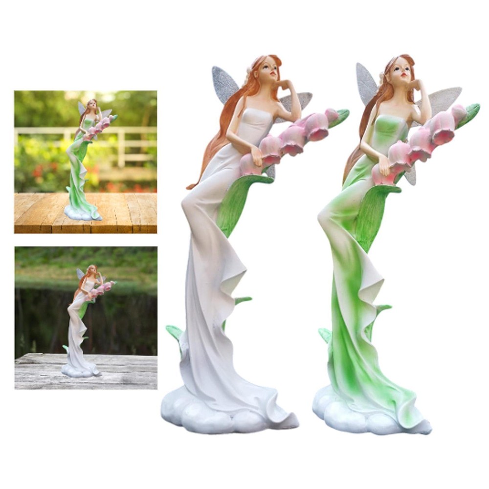 Lily of Valley Fairy Statue Desktop Ornament Adornment Home Decor Resin Lady