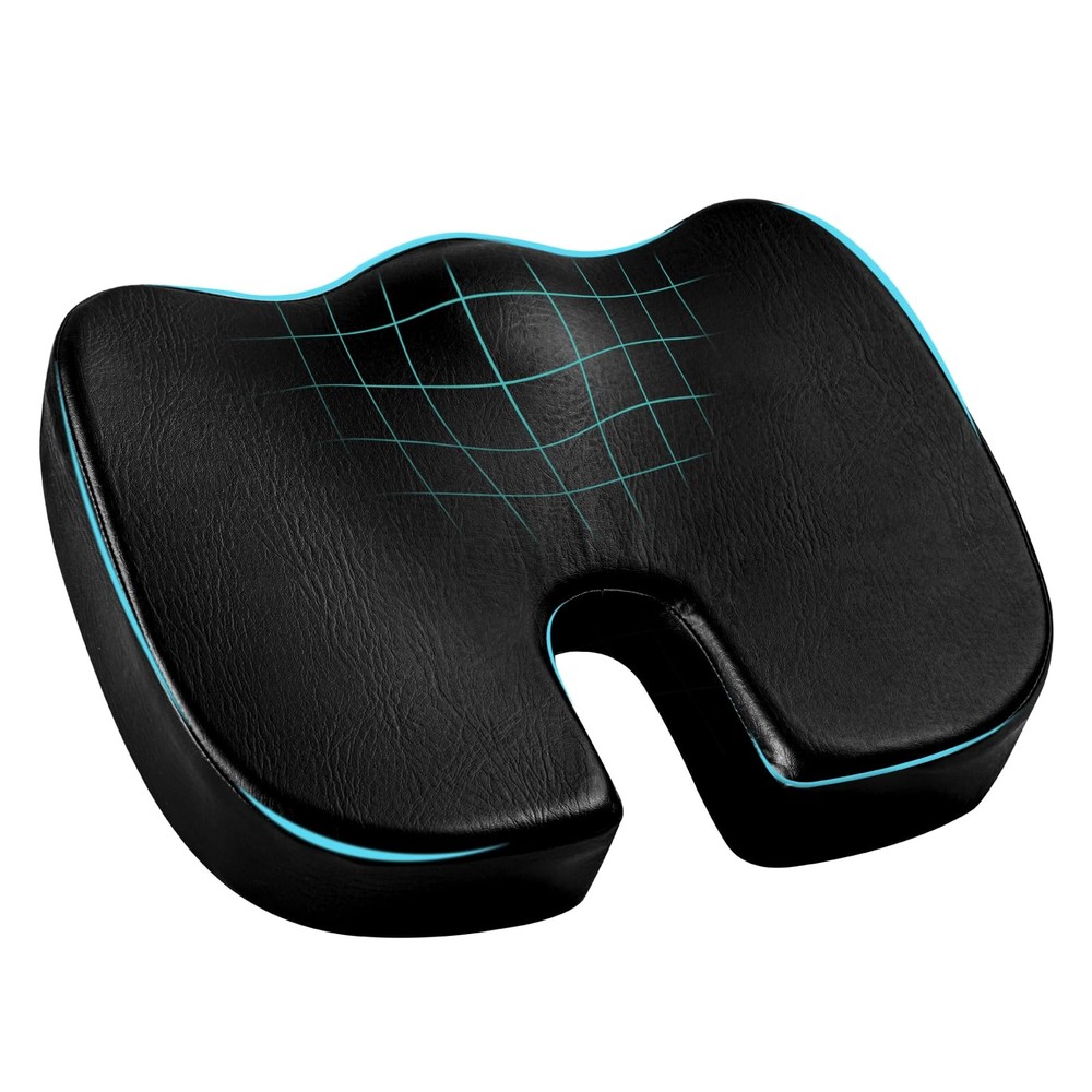 Leather Seat Cushion for Office Chair, Ergonomic Support Memory Foam for Long...