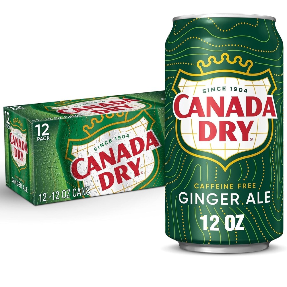Canada Dry Ginger Ale Soda, Caffeine free - 12 fl oz cans (Pack of 12)