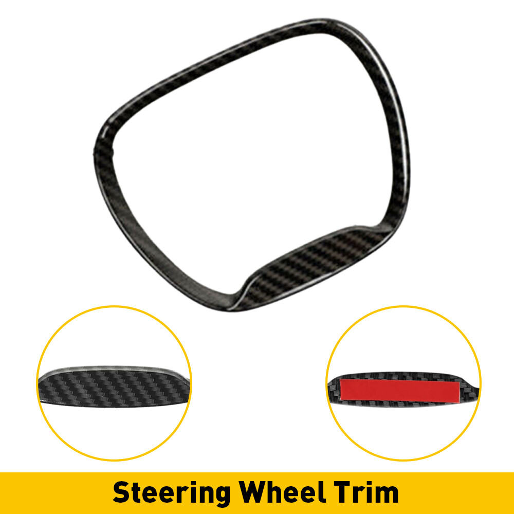 For Dodge 2015-2022 Car Steering Challenger Wheel Frame Trim Ring Fiber Carbon