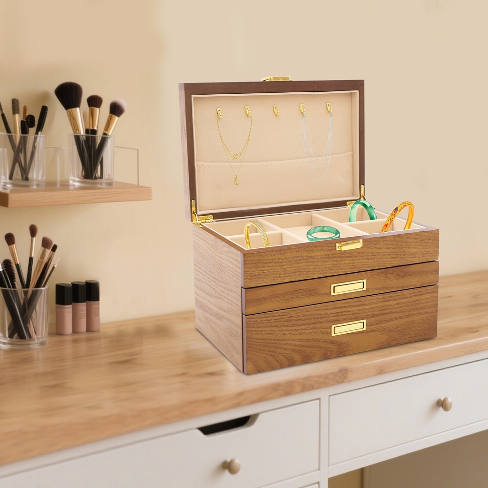 Jewelry Box for Women,  Jewelry Organizer Box for Storage Earrings Rings