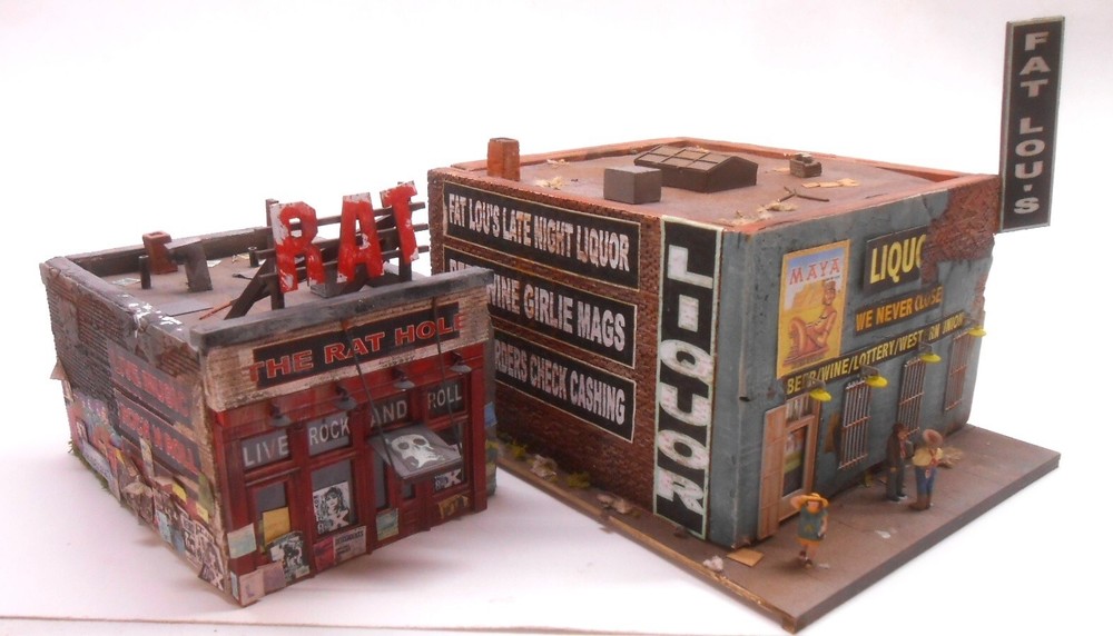 Downtown Deco HO Scale Building Specially Price 2 Kit Combo! Rat Hole + Lou's