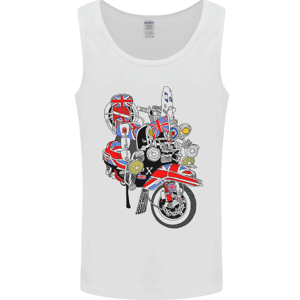 Union Jack MOD Scooter British Flag Bike Mens Vest Tank Top