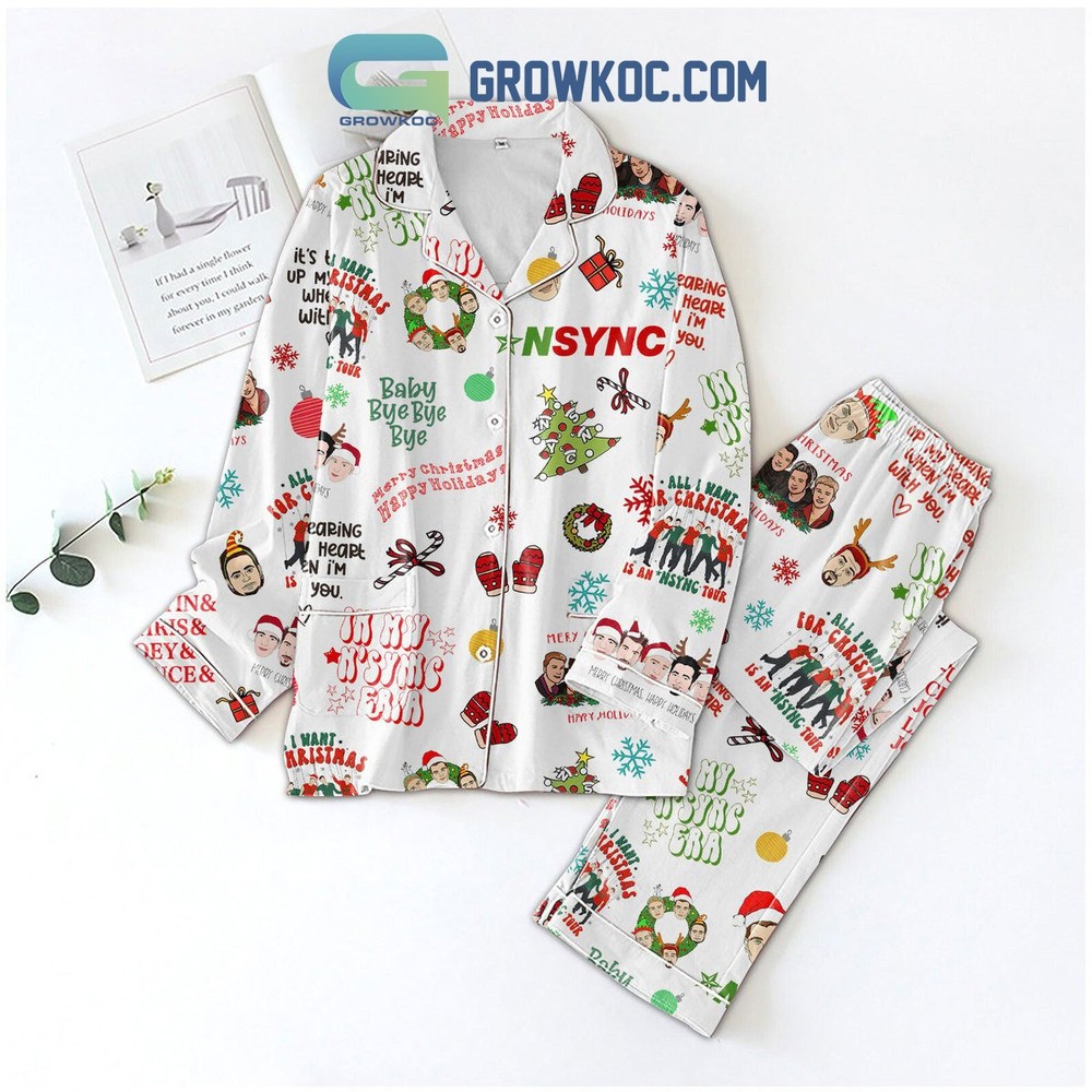 NSYNC Bye Bye Bye Christmas Holiday Pajama Set for Fans