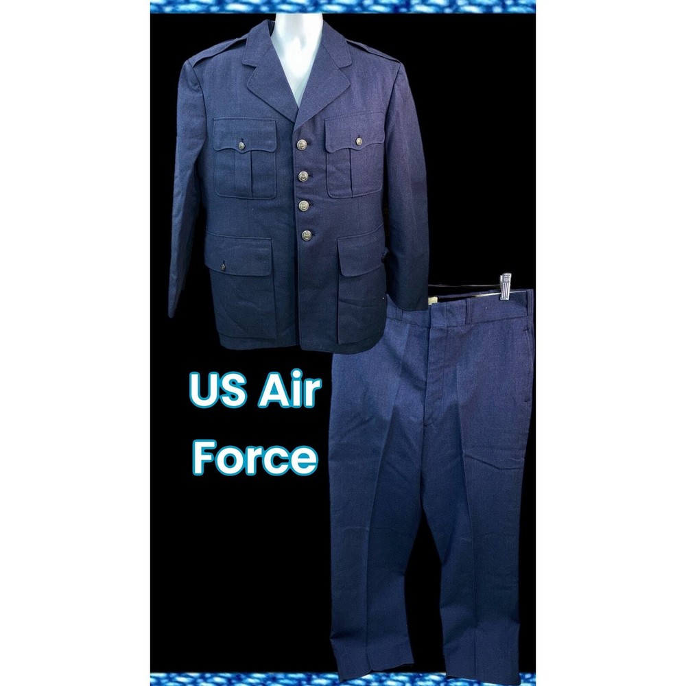 USAF 100% Wool Blue Coat Size 42S with Matching Pants 34x34 MIL-C-27438