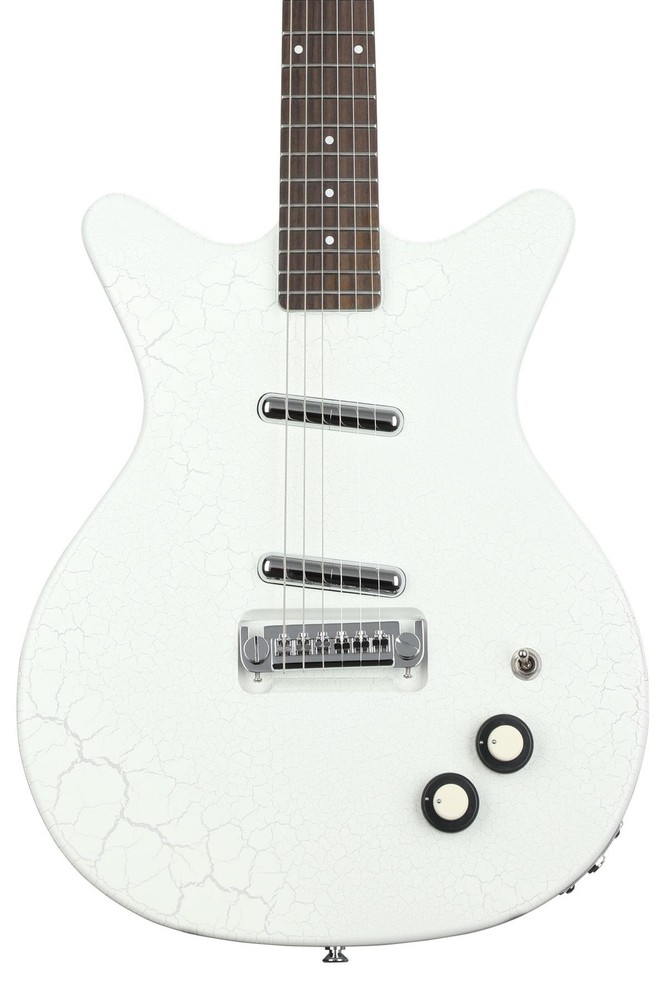 Danelectro 59M NOS+ White Crackle Electric Guitar Sweetwater Exclusive