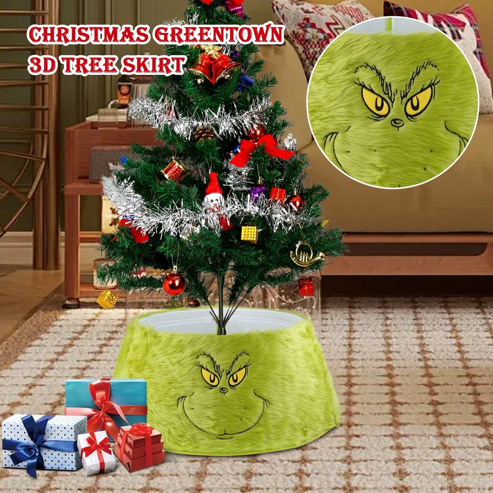 Merry Christmas Grinch Tree Skirt Grinch's Xmas Tree Decoration Xmas tree