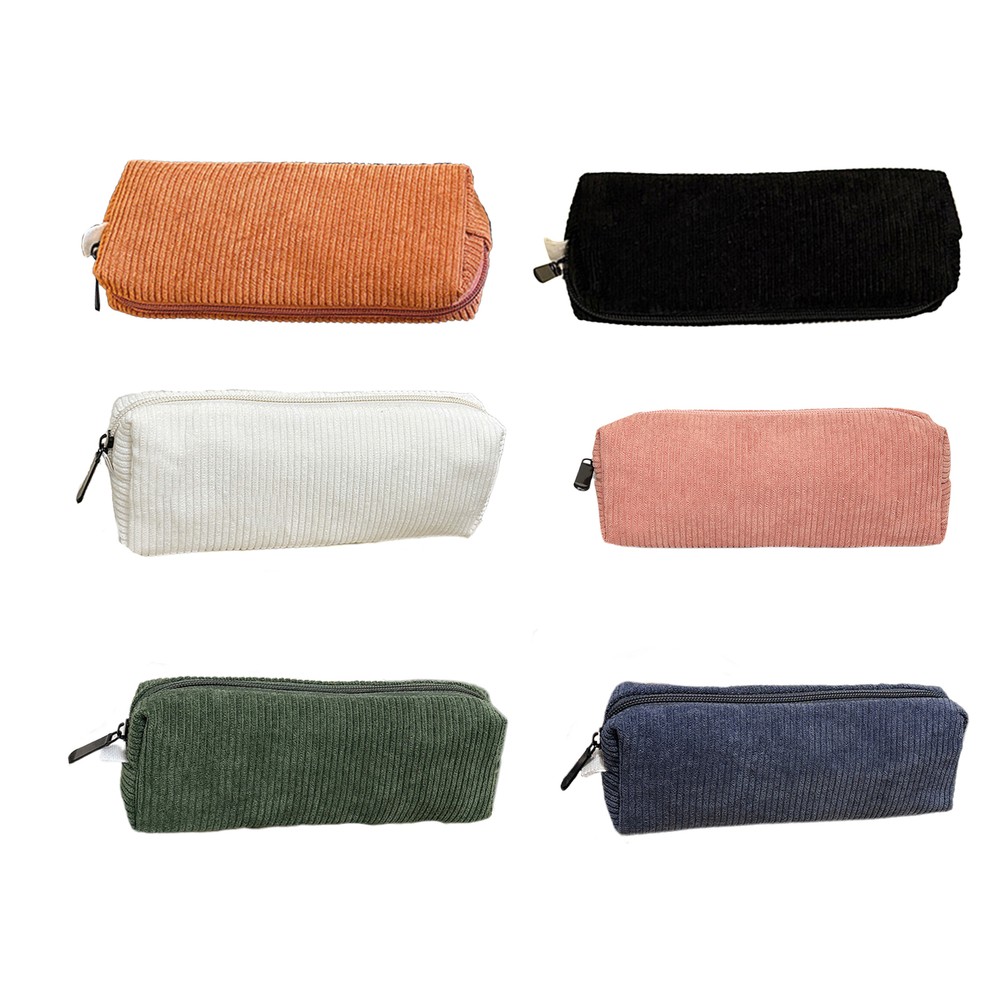 Corduroy Pencil Bag Stationery Bag Large Capacity Pencil Case for School