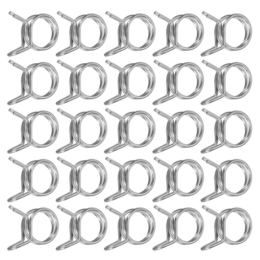 25Pcs 15mm/0.59inch Double Wire Spring Hose Clamp