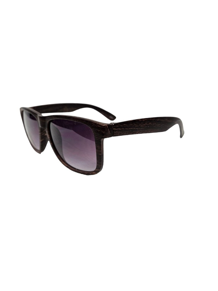 Purple Lens Rectangle Wooden Sunglasses Unisex Style
