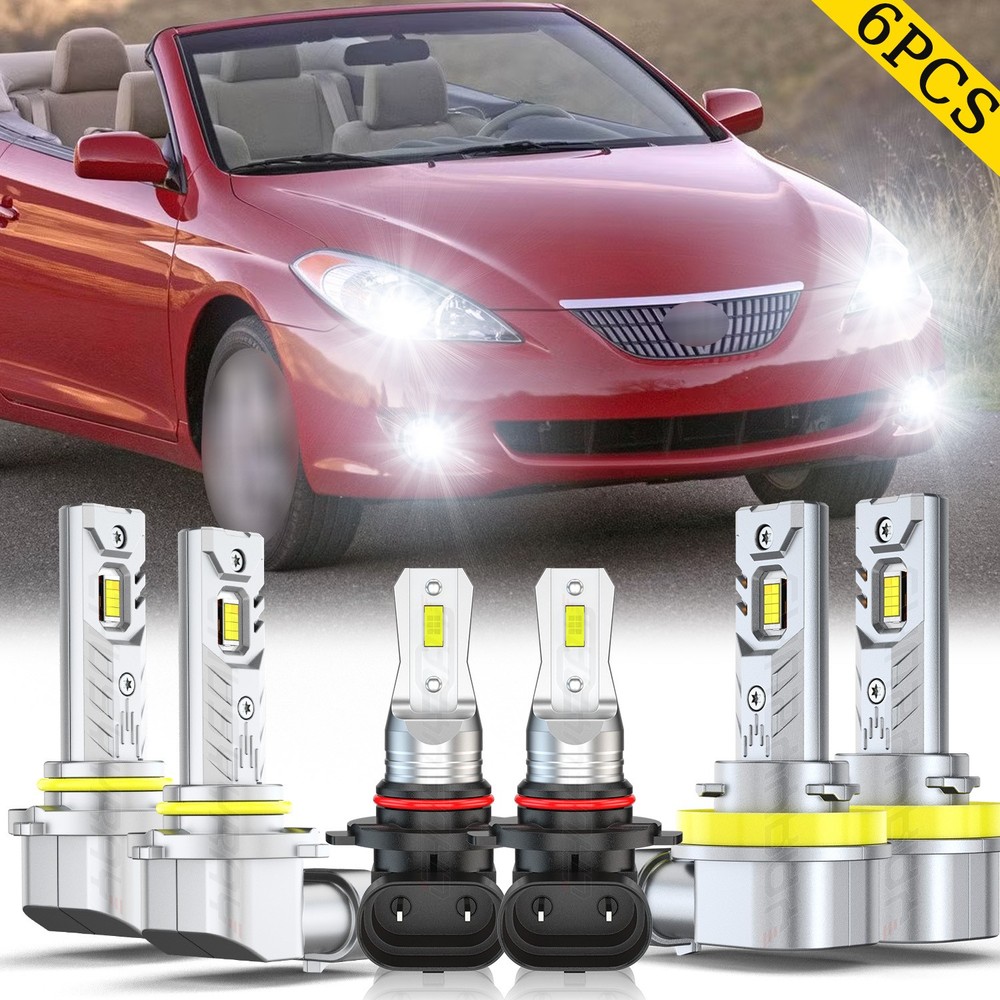 For Toyota Solara 2004-2006 6x LED Headlight High Low Beam Fog Light Combo