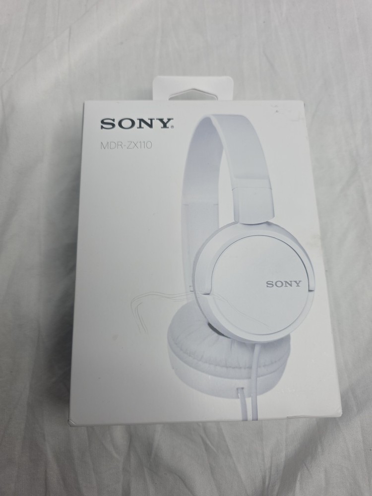 Sony MDR-ZX110 White Stereo Headphones ZX Series Lightweight Comfortable Sound