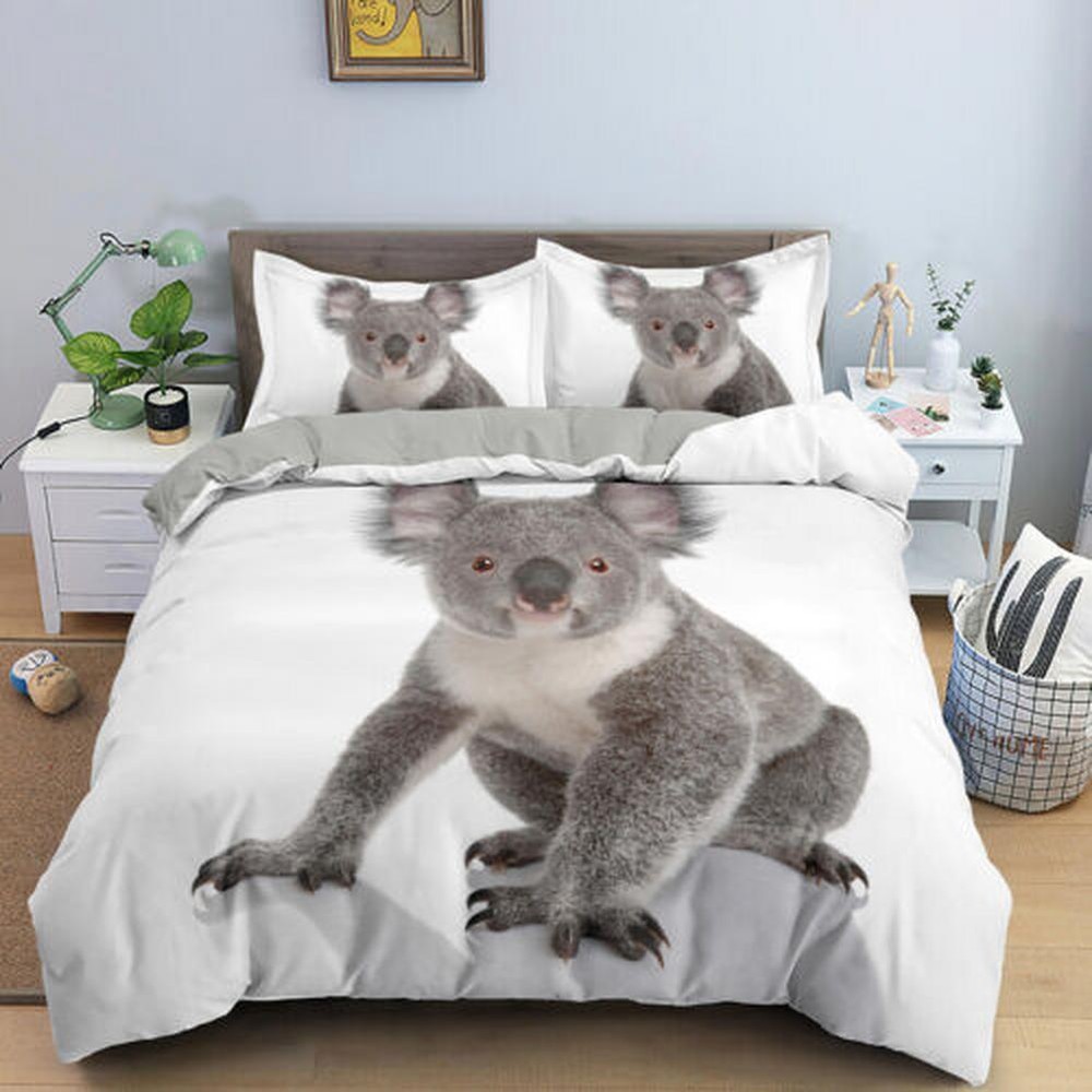 Koala 3D Printed Kids Gift 6 Quilt Duvet Cover Set Children King Pillowcase