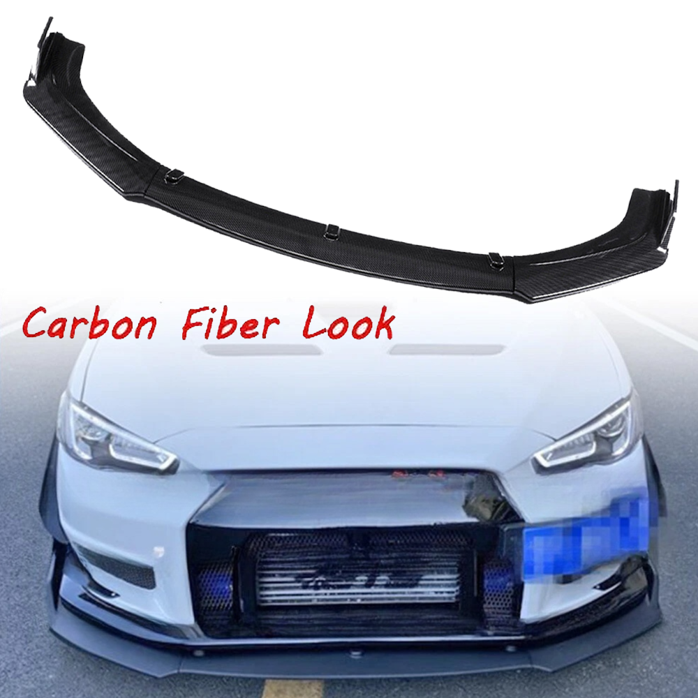 Front Bumper Lip Splitter Spoiler Carbon Fiber For Mitsubishi Lancer Evo Body K