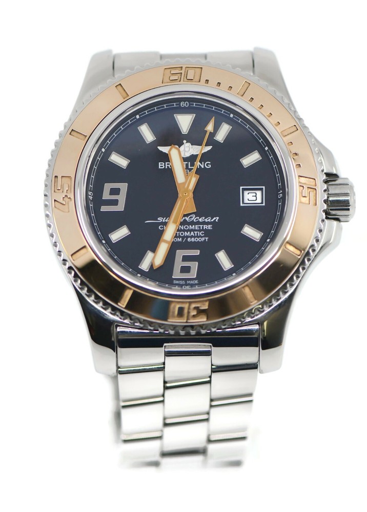 Breitling Superocean 18K Gold Stainless Steel Mens Watch C17391