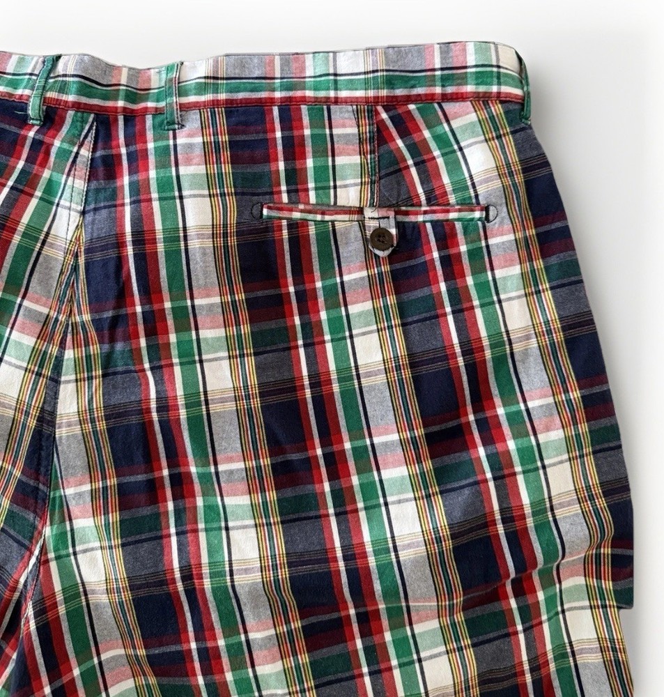 Polo Ralph Lauren Reversible Shorts Men 42 Blue Plaid Cotton Preppy Tartan Golf