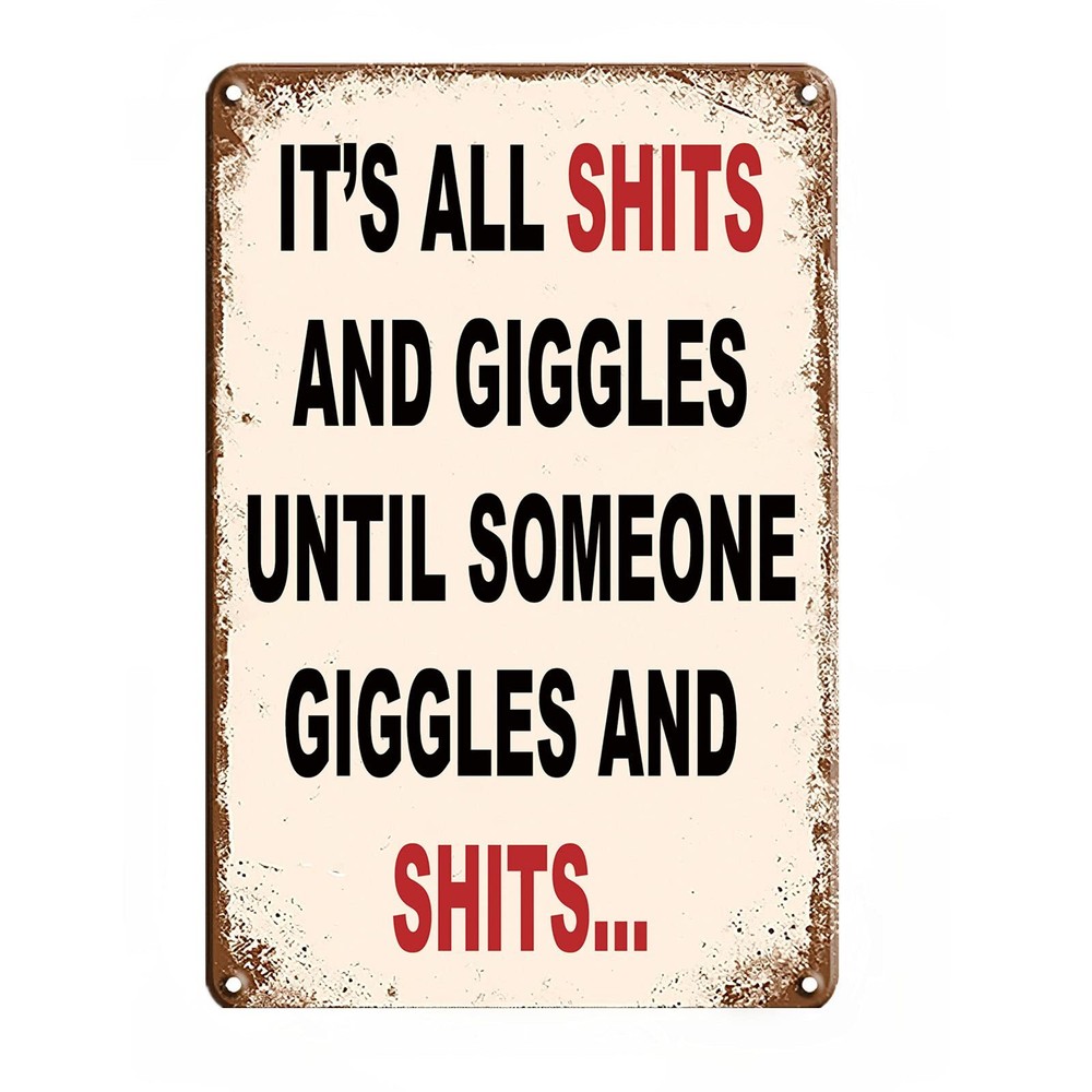 Funny Metal Tin Signs For Bathroom Garage Man Cave Bar Accessories Personaliz...