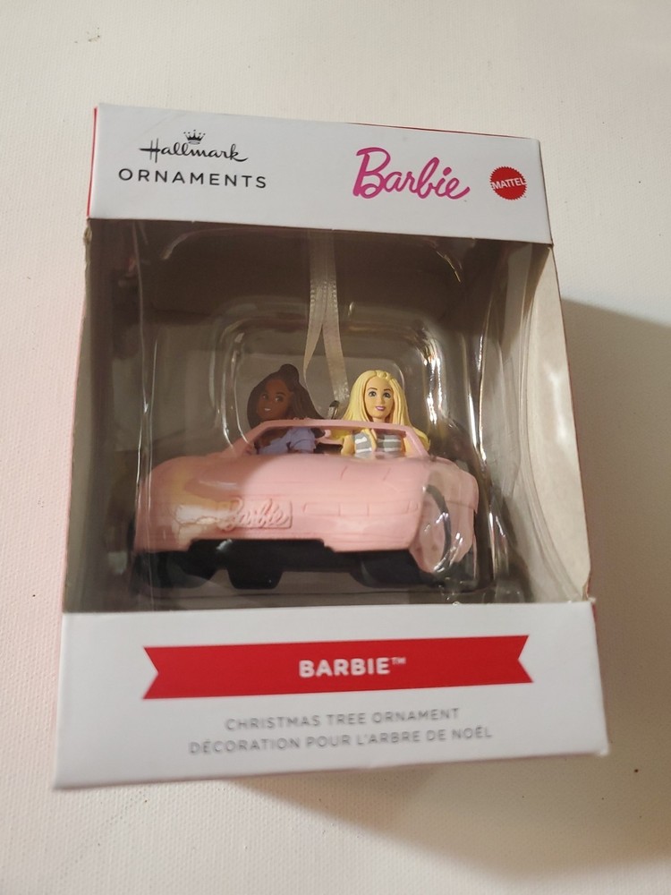 Hallmark Barbie Ornament Corvette Convertible Car Pink Resin Movie 2024 Holidays