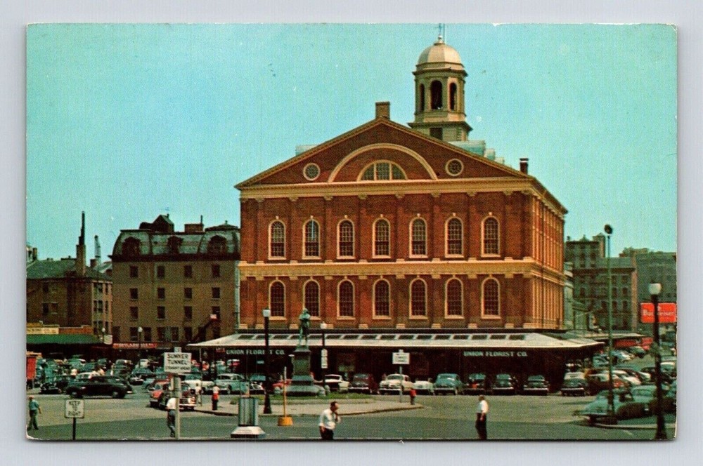 Boston Massachusetts Faneuil Hall Historic Landmark Chrome UNP Postcard