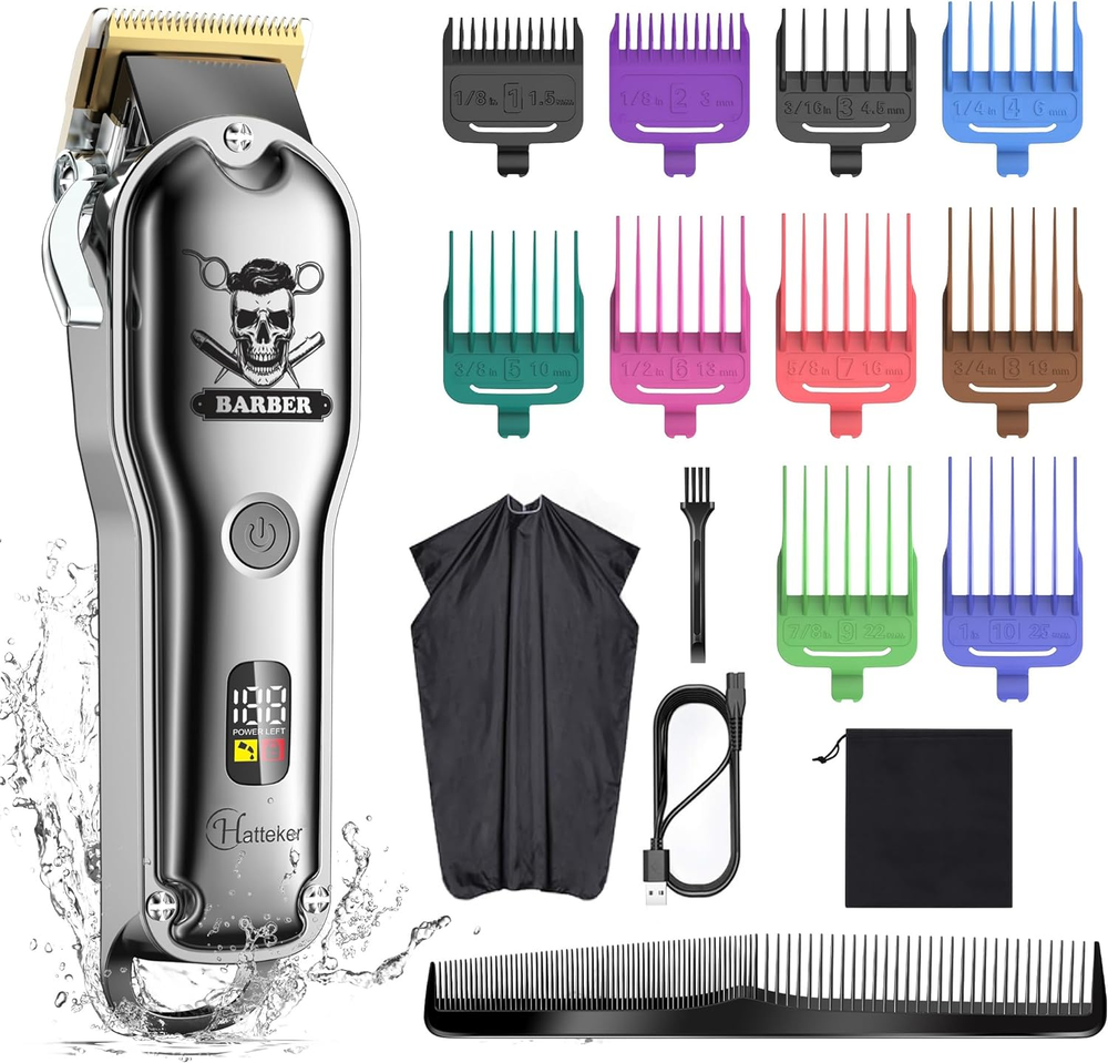 Pro Hair Clippers for Men IPX7 Waterproof Barber Clippers Kit