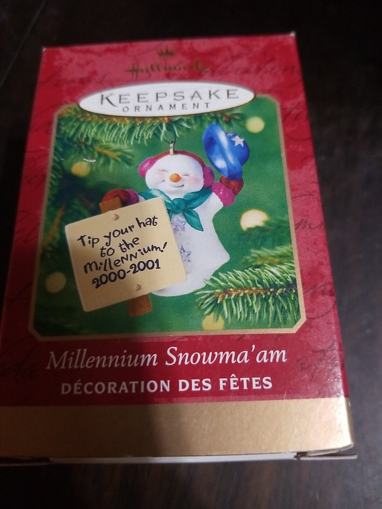 Millennium Snowma'am 2000 Hallmark Keepsake Ornament Tip your hat to the