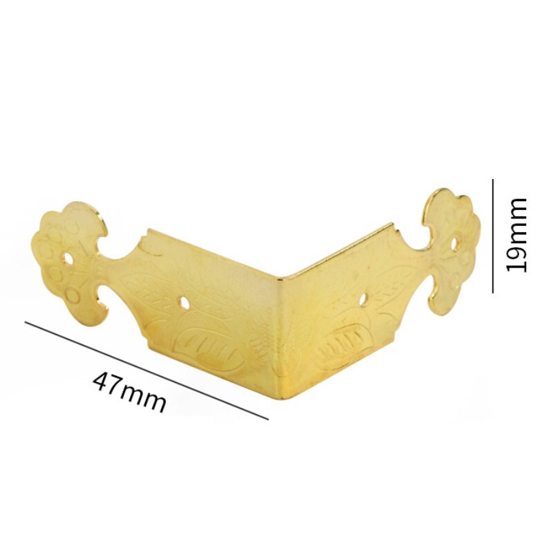 Metal Book Corner Protectors Edge Cover Guard 47 X 47 X 19mm Gold Tone 28pcs