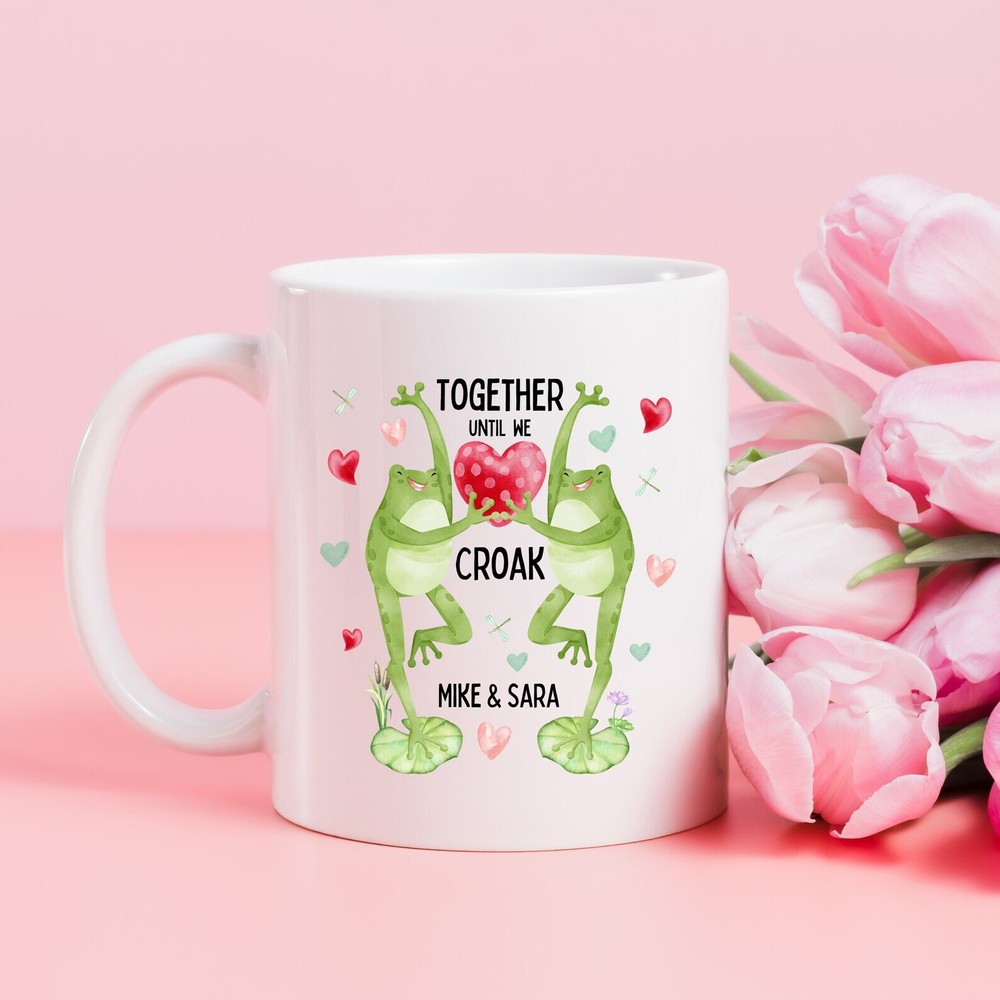 Personalized Valentines Mug Gift Frog Mug Couples Wedding Cup Frog Lover Gift An